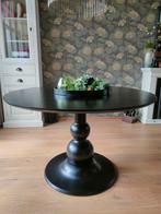 Bolpoot zwarte tafel, Huis en Inrichting, Ophalen, Rond, Vier personen, 100 tot 150 cm