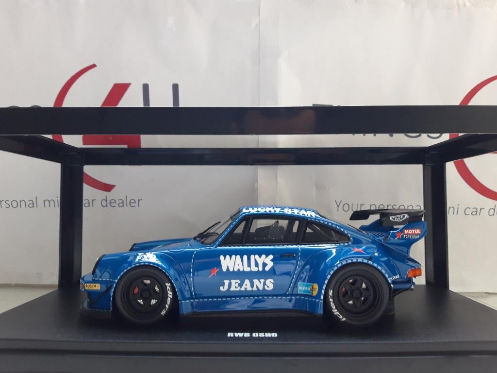 GT Spirit 1:18 Porsche 911 RWB Bodykit Osho blauw/wit, Ophalen of Verzenden, Nieuw, Auto, Overige merken