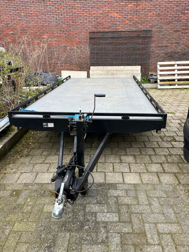 Hapert autotransporter / plateauwagen 2000 kg – tandemasser, Auto diversen, Aanhangers en Bagagewagens, Ophalen of Verzenden, Gebruikt