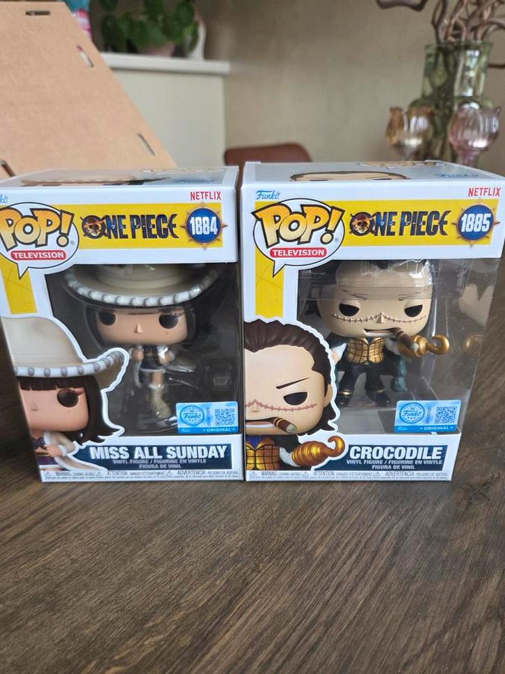 Funko Pop One Piece Netflix: Miss All Sunday & Crocodile, Verzamelen, Poppetjes en Figuurtjes, Nieuw, Ophalen of Verzenden