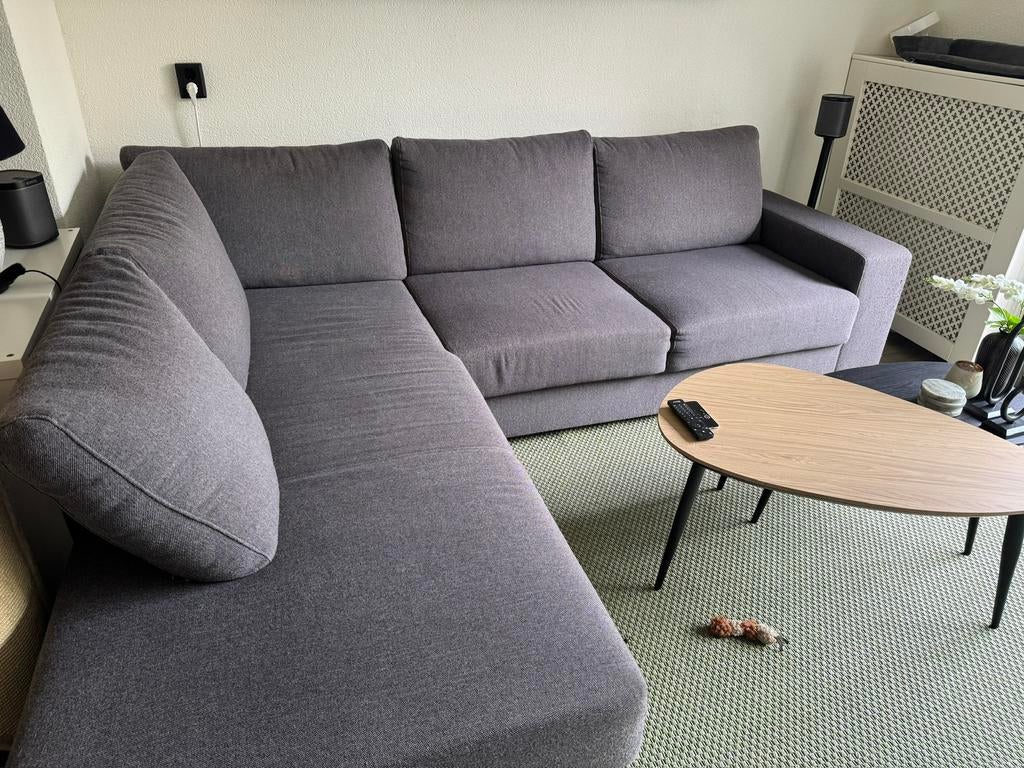 Antraciet hoekbank, Ophalen, Gebruikt, Stof