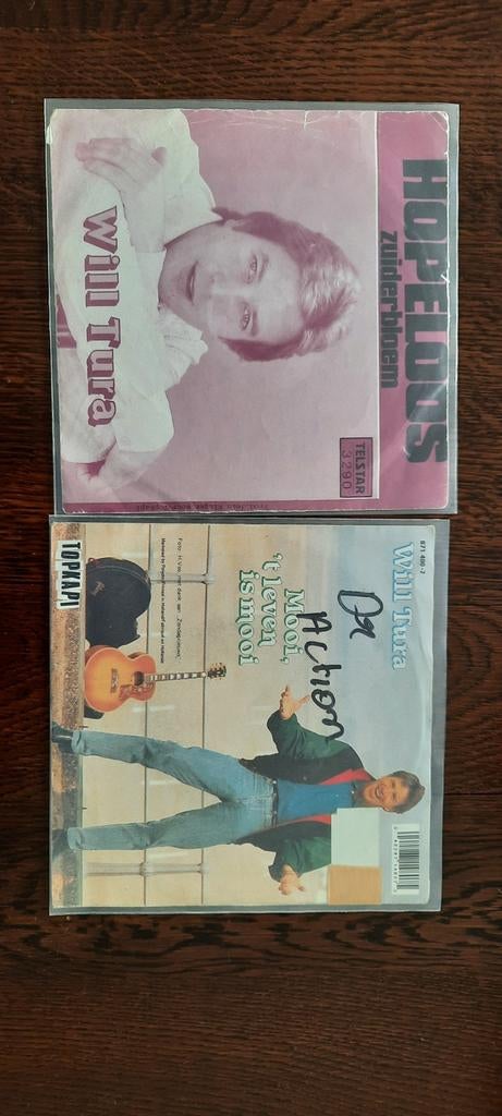 2x Will Tura vinyl singles hopeloos. Zuiderbloem. In 1 koop, Cd's en Dvd's, Vinyl | Nederlandstalig, Verzenden, Gebruikt, Overige formaten