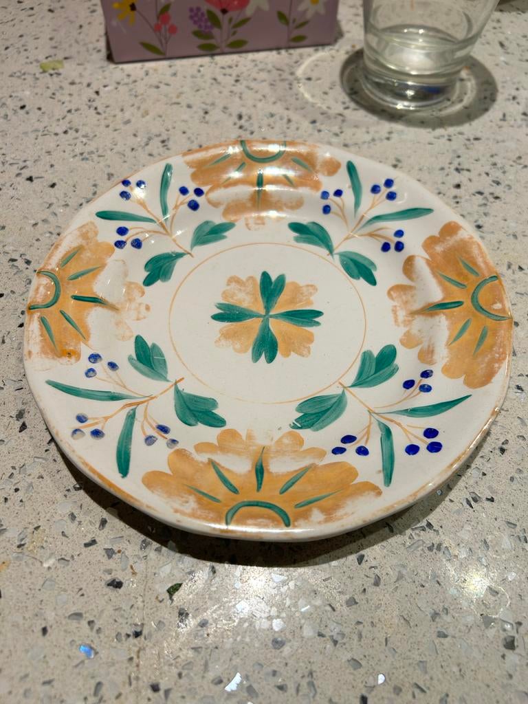 Antiek P-Regout Boerenbont ontbijtbordje decor blauw 087, Ophalen of Verzenden