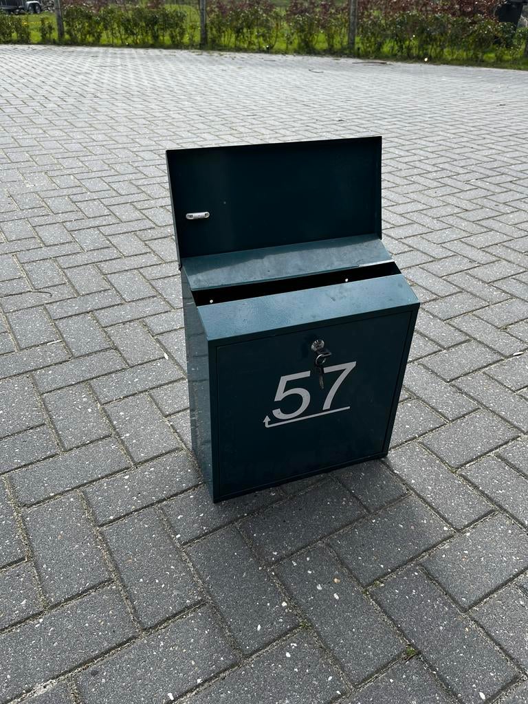Groene brievenbus, Tuin en Terras, Brievenbussen, Ophalen of Verzenden, Gebruikt, Staal, Wandbrievenbus