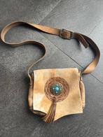 Vintage Y2K boho stijl bruine leren schouder tas, Vintage, Vintage, Oilily, Ophalen of Verzenden