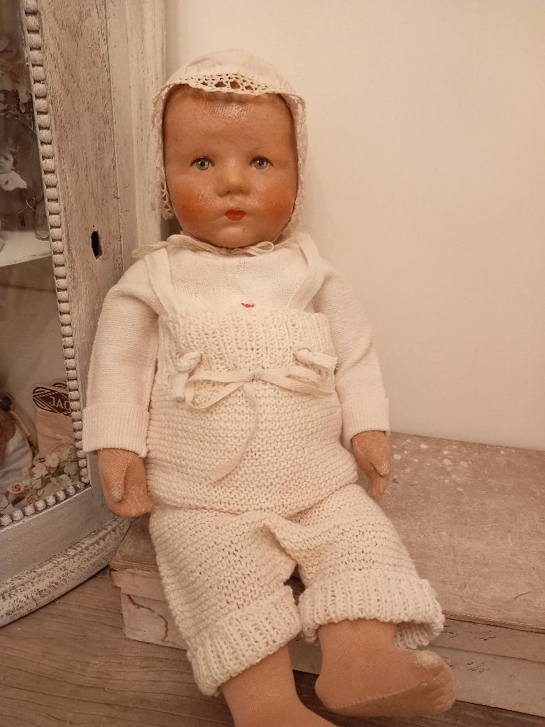 Vintage poppen broekje met truitje jaren 50, Verzenden, Zo goed als nieuw, Kleertjes