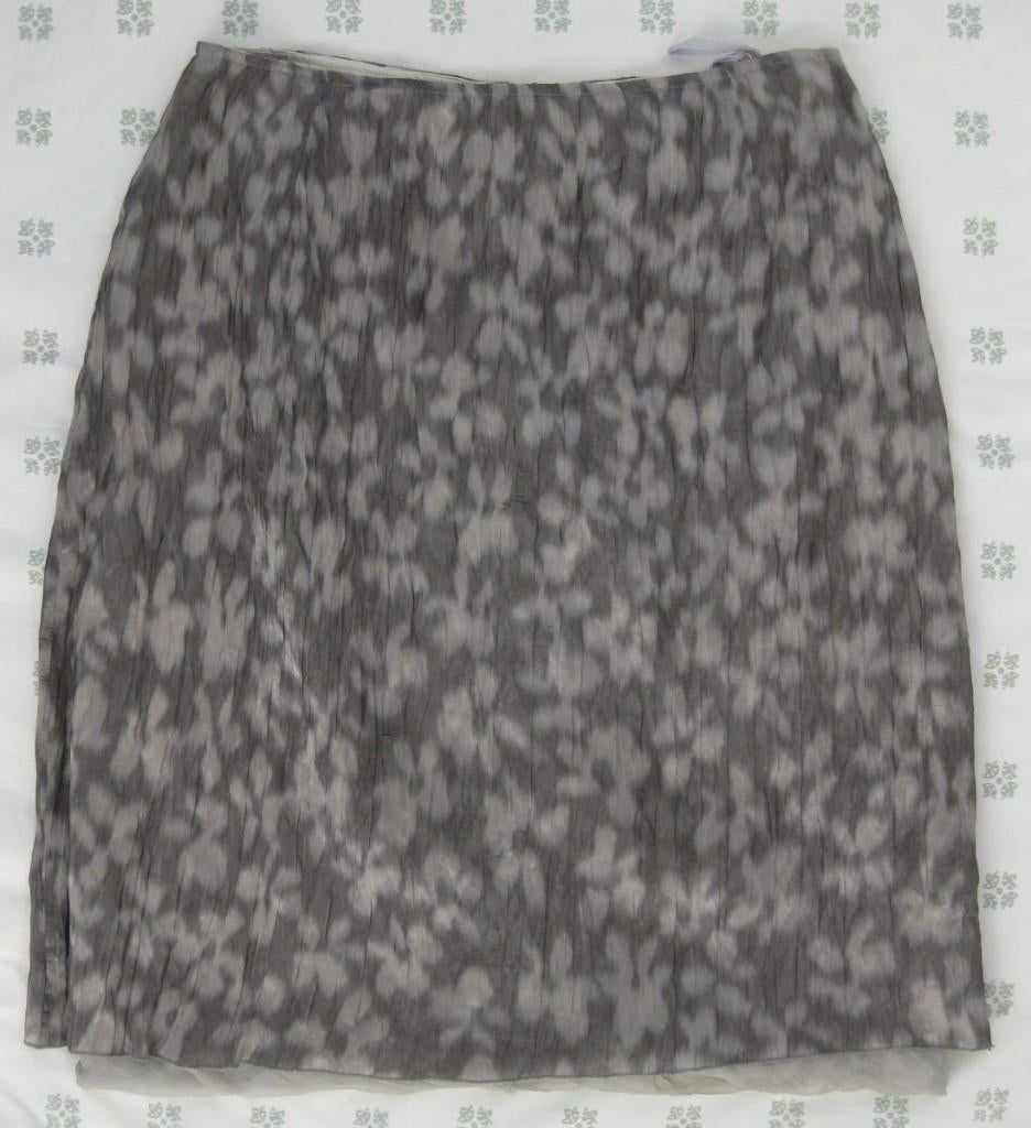 Evelin Brandt Berlin rok, grijs, bloemen, zijde viscose, 40, Maat 38/40 (M), Ophalen of Verzenden, Zo goed als nieuw, Knielengte