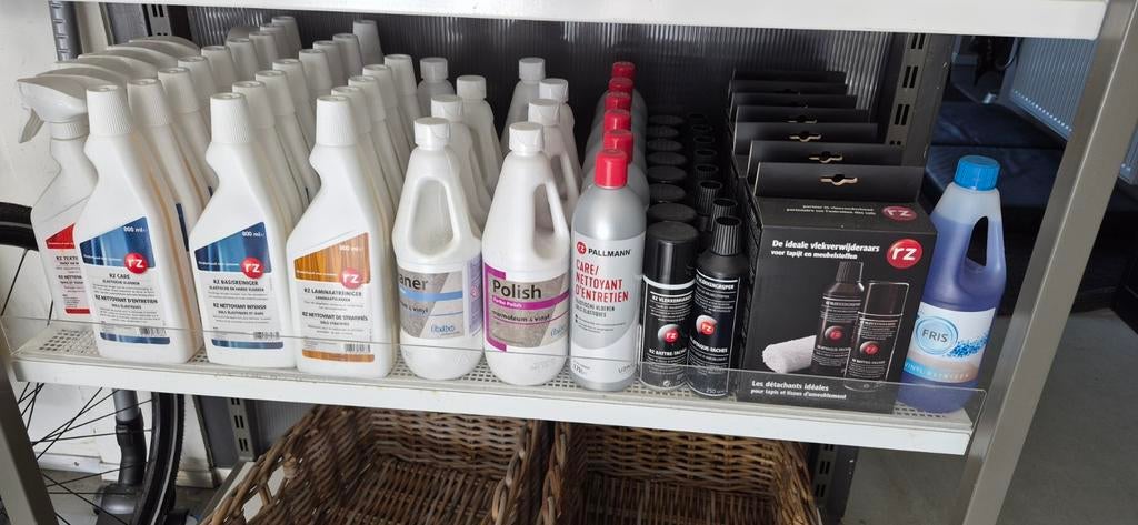 Partij vloeronderhoudsmiddelen - Diverse merken en typen, Ophalen, Niet gespecificeerd op product, RZ, Pallmann, Fris, Niet gespecificeerd op product