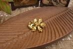 Orchidee broche - AL.P01.D2/6, Verzenden, Zo goed als nieuw, Goud, Overige materialen
