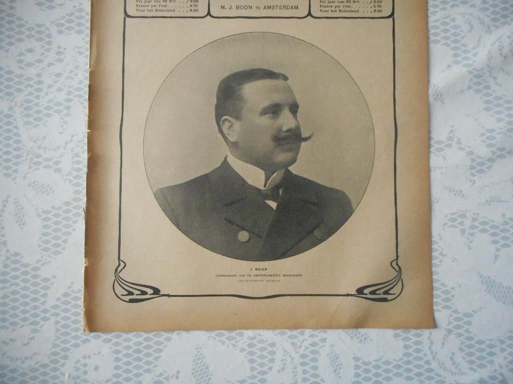 Amsterdam. De brandweer. 1903., Verzamelen, Ophalen of Verzenden, Voor 1920, Nederland, Knipsel(s)