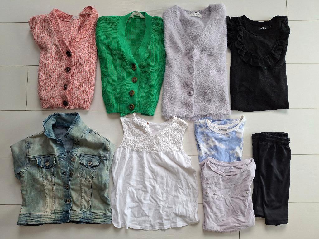 partij meisjes kleding 134/140  9 stuks 25,- incl spijkerjas, Ophalen of Verzenden, Zo goed als nieuw, Maat 134