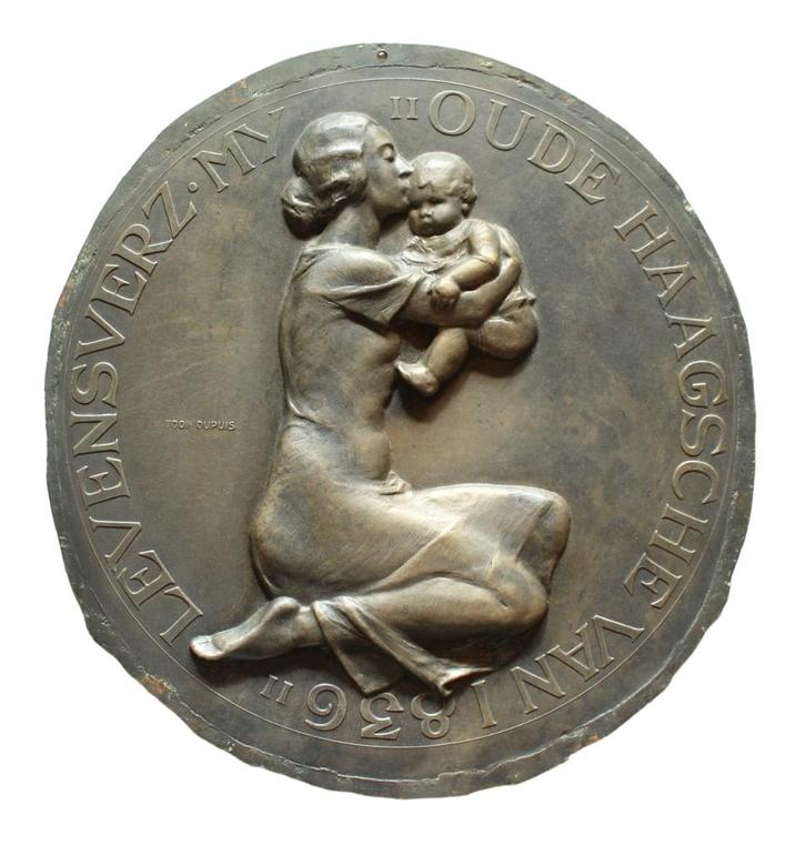 Zeldzaam Ontwerp De Oude Haagsche van Toon Dupuis, Postzegels en Munten, Penningen en Medailles, Brons, Nederland, Ophalen of Verzenden