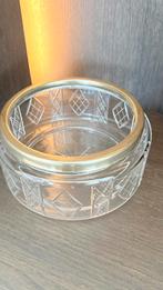 Vintage Kristallen Schaal met Zilveren Rand, Antiek en Kunst, Antiek | Glas en Kristal, Ophalen of Verzenden