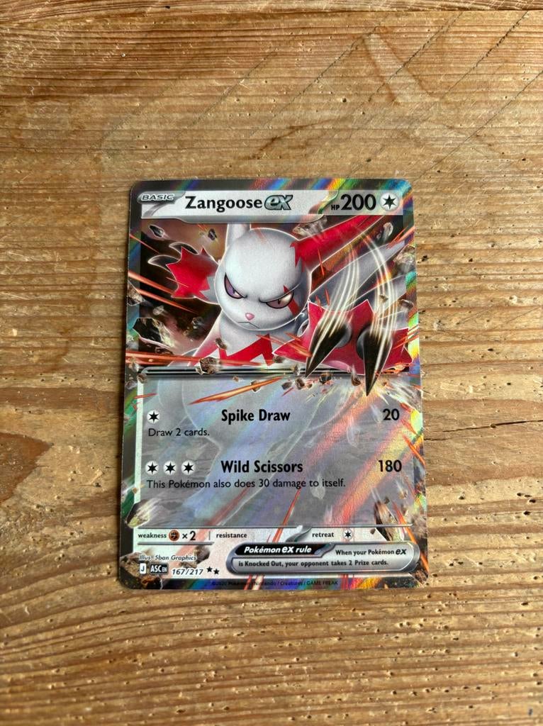 Pokémon kaart Zangoose ex 167/177, Ophalen of Verzenden, Gebruikt, Losse kaart, Foil