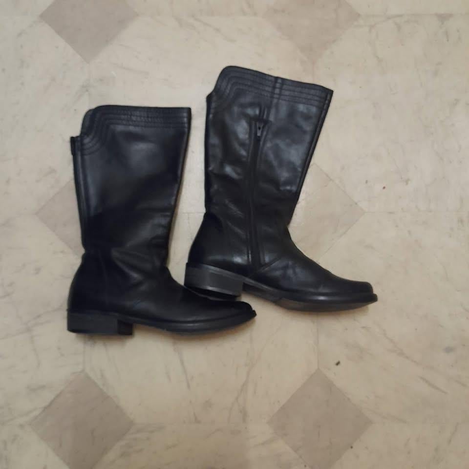 Lavorazione Artigiana Kniehoge Laarzen Zwart Leer Mt 37, Kleding | Dames, Schoenen, Hoge laarzen, Zwart, Ophalen of Verzenden