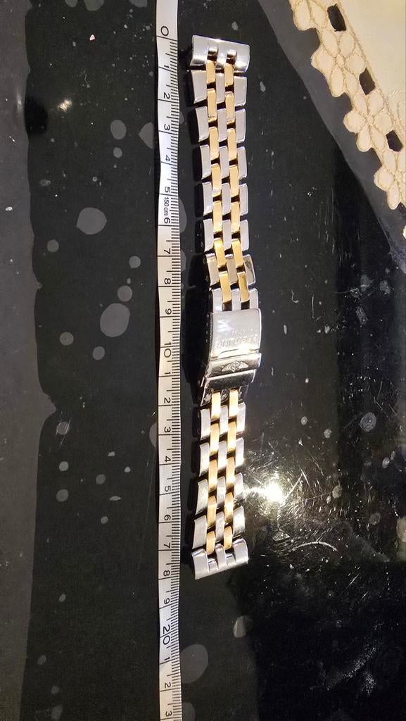 Originele Breitling Crosswind 2-tone Roségoud Horlogeband, Sieraden, Tassen en Uiterlijk, Horloges | Heren, Overige materialen