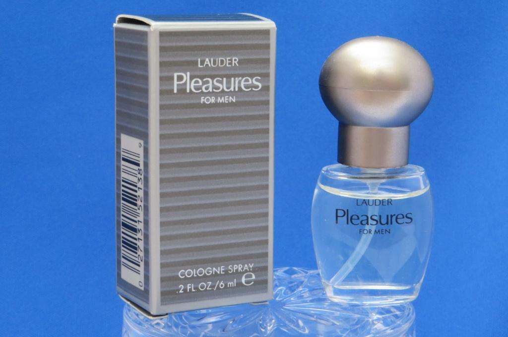 Mini - ESTEE LAUDER - Pleasures for men - 6ml - c - 6,4cm, Ophalen of Verzenden, Zo goed als nieuw, Miniatuur, Gevuld