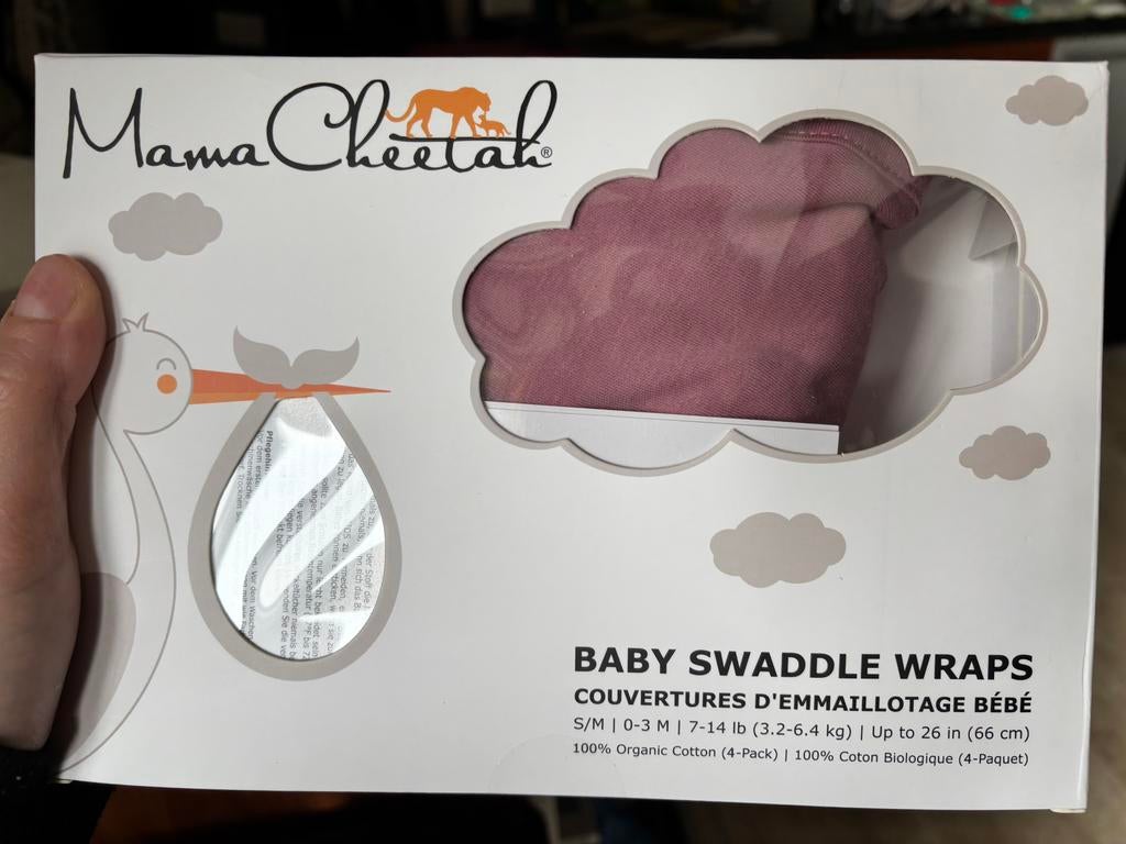 2 swaddle wraps 0-3 maanden, nieuw, Ophalen of Verzenden, Zo goed als nieuw, Minder dan 70 cm
