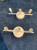 Witte plafondspots, 2 stuks, Huis en Inrichting, Ophalen, Zo goed als nieuw, Metaal of Aluminium, Plafondspot of Wandspot