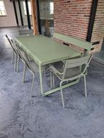 Fermob Bellevie Tafel en Bank in Cactus Kleur, Tuin en Terras, Tuinsets en Loungesets, Ophalen, Gebruikt