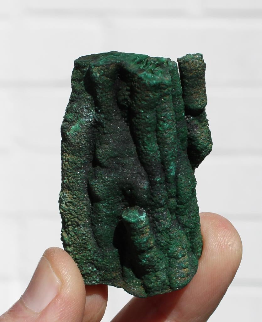MALACHIET stalagmiet cluster uit LUBUMBASHI in DR CONGO, Ophalen of Verzenden, Mineraal