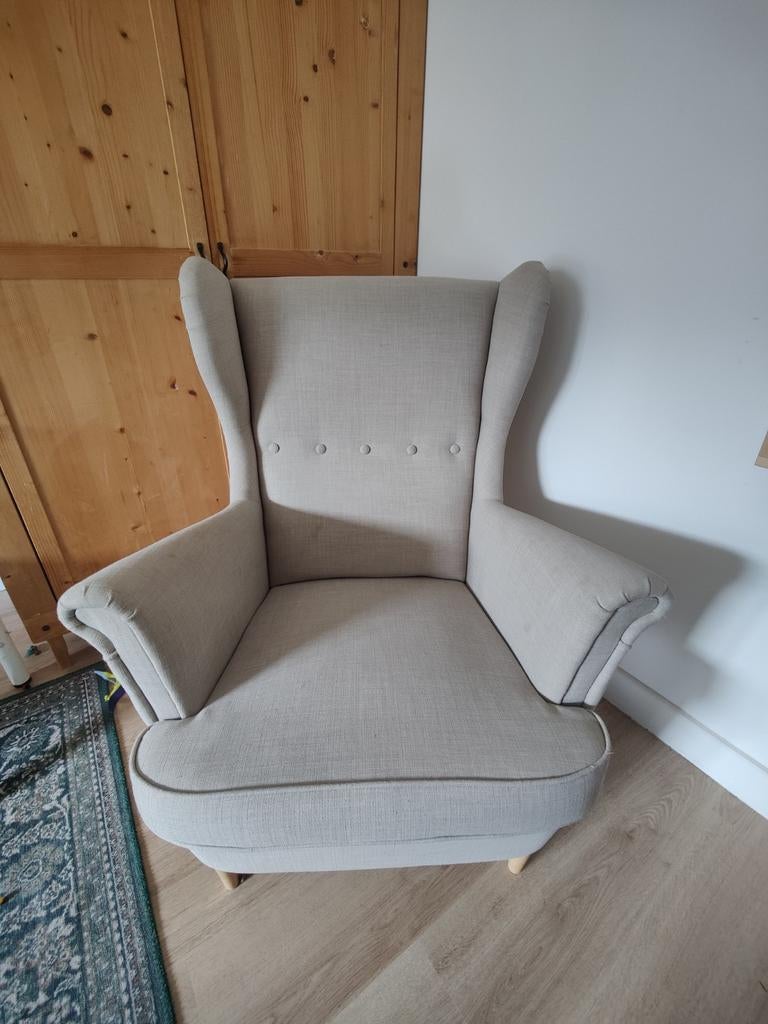 Ikea Nordstrom fauteuil beige, Huis en Inrichting, Fauteuils, Ophalen, Gebruikt, 75 tot 100 cm, 50 tot 75 cm
