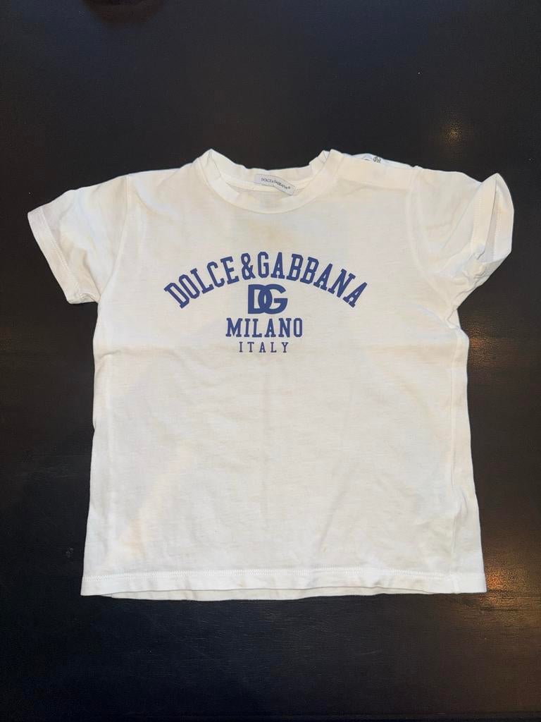 Dolce & Gabbana T-shirt voor baby's - Wit met blauw logo, Kinderen en Baby's, Babykleding | Overige, Ophalen of Verzenden, Gebruikt