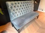 Prachtige eetkamerbank petrol/blauw velours, Ophalen, Gebruikt, Minder dan 75 cm, 150 tot 200 cm