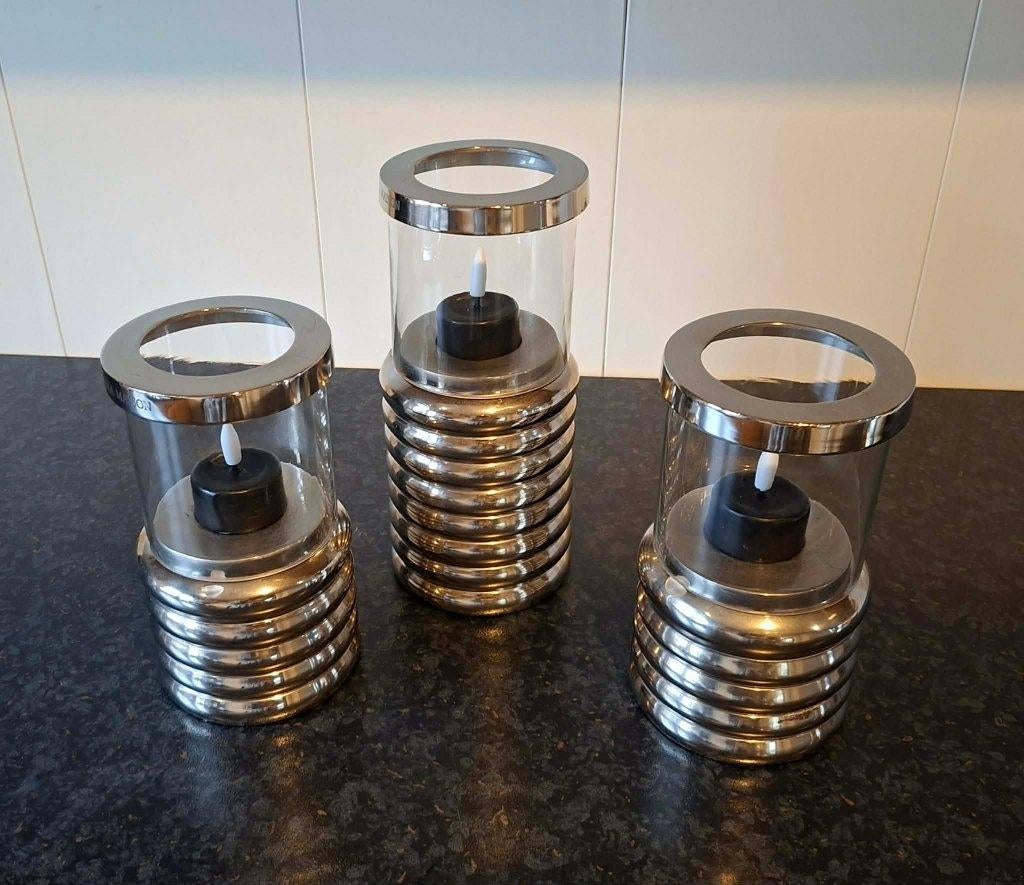 Riviera Maison Simi Votive 3 stuks, Ophalen of Verzenden, Zo goed als nieuw, Overige materialen, Minder dan 25 cm