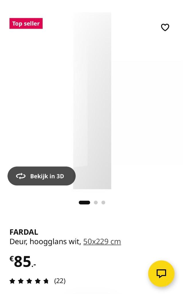 Pax kast deur hoogglans 1,5 jaar oud Fardal, Huis en Inrichting, Kasten | Kledingkasten, Ophalen, 200 cm of meer, 50 tot 100 cm
