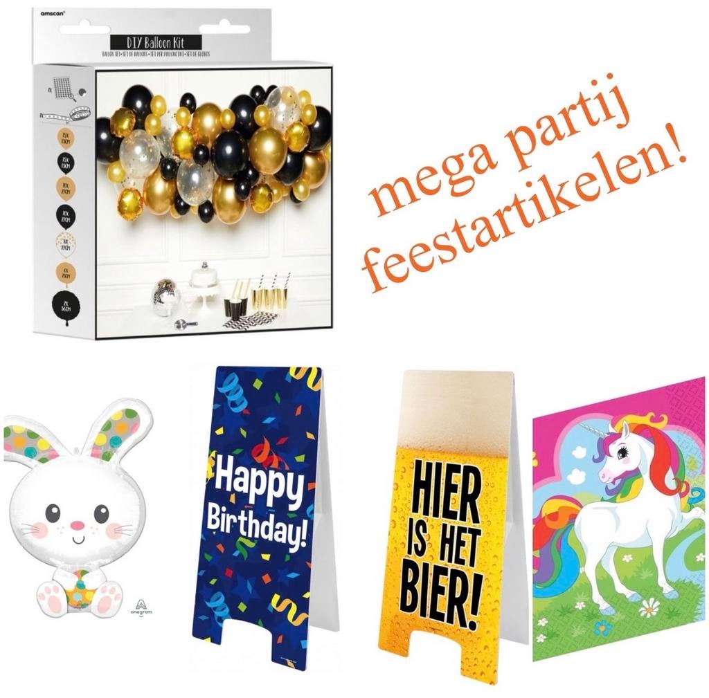 Grote partij feestartikelen - Winkelwaarde ruim €11.000, Hobby en Vrije tijd, Feestartikelen, Ophalen, Nieuw, Feestartikel, Overige