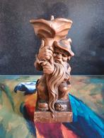 Vintage Houten Kabouter Kandelaar Black Forest Handgesneden, Antiek en Kunst, Kunst | Beelden en Houtsnijwerken, Ophalen of Verzenden