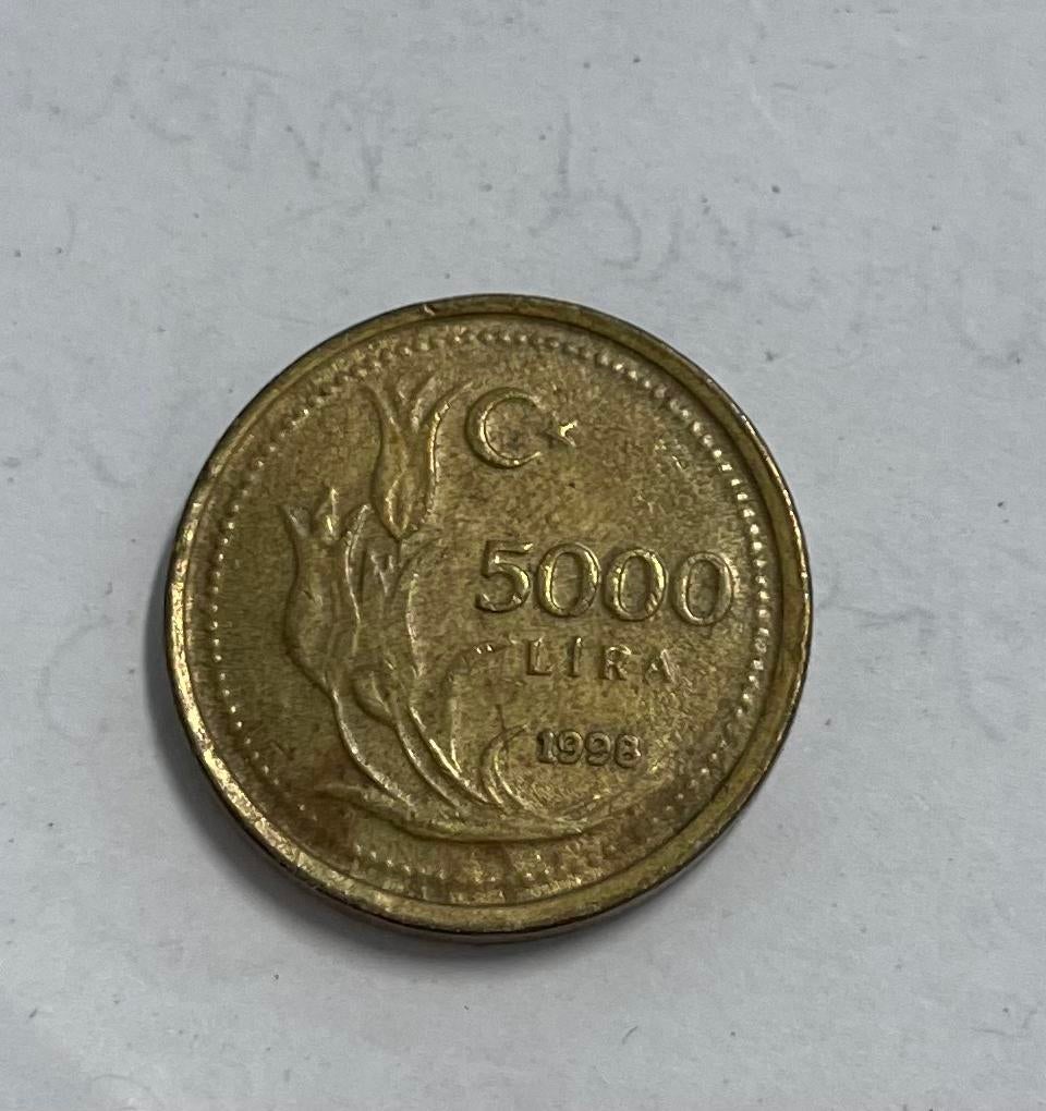 5000 lira Turkije 1998, Ophalen of Verzenden, Overige landen