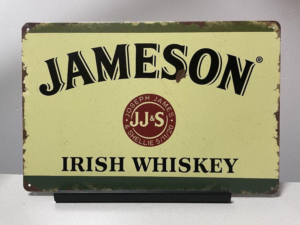Jameson Irish Whiskey metalen reclamebord (Old Look), Www.pand50.nl, Reclamebord, Nieuw, Ophalen of Verzenden
