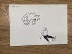 Suske en Wiske originele tekening Lambik en boerin met koe, Eén stripboek, Ophalen of Verzenden, Zo goed als nieuw