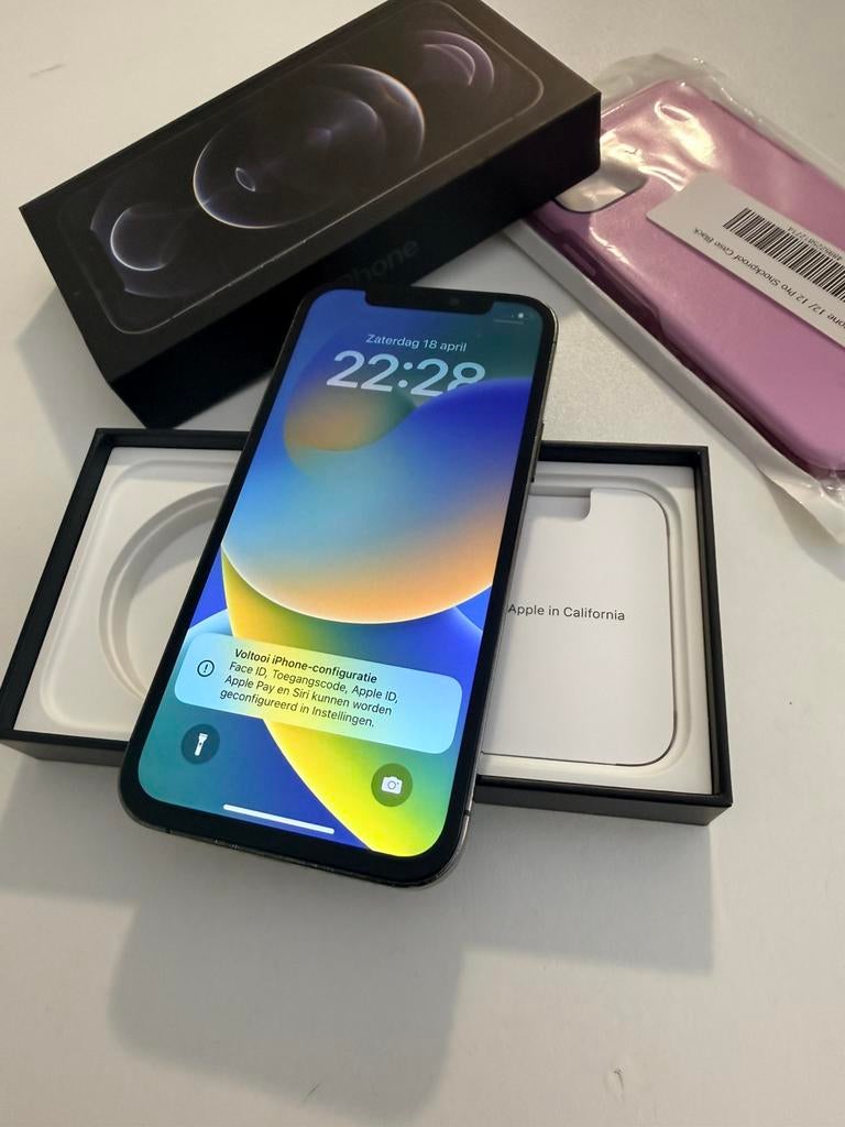 IPHONE 12 PRO ZWART 128 GB EN ACCU 90%, Telecommunicatie, Mobiele telefoons | Apple iPhone, 128 GB, Zwart, Ophalen of Verzenden