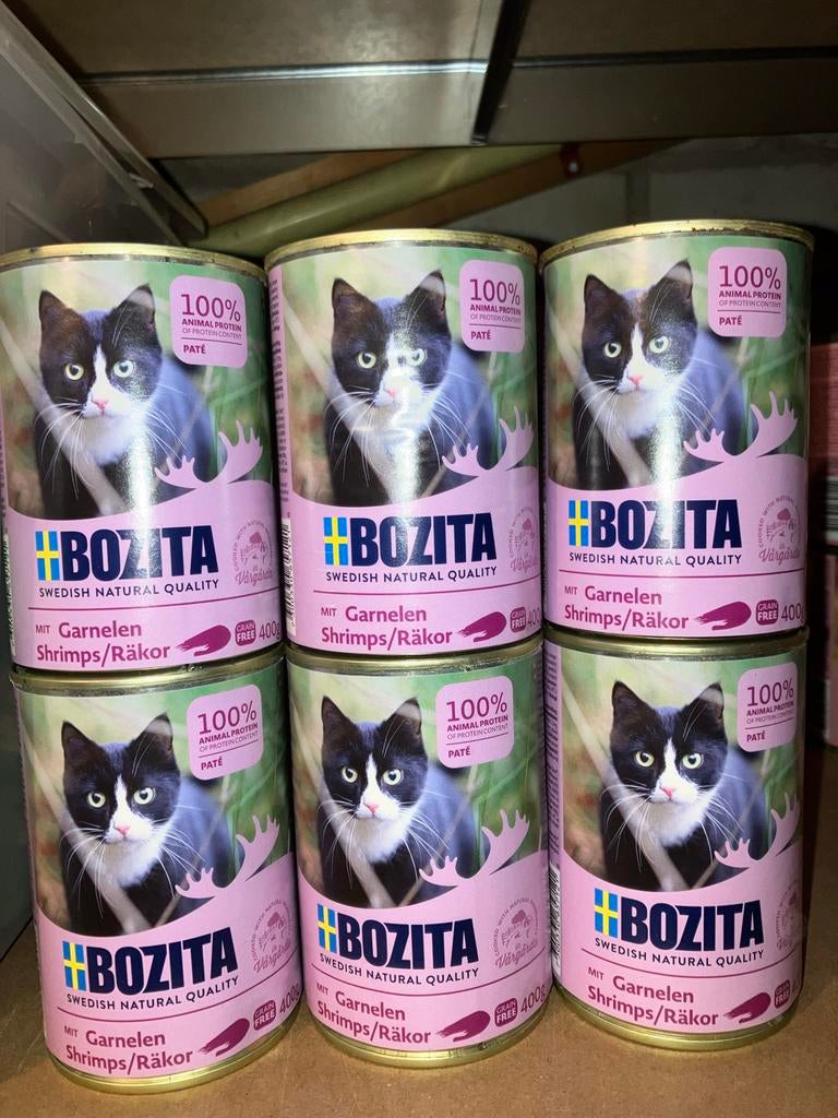 6 blikken kattenvoer houdbaar tot 12/6/2026 bozita, Dieren en Toebehoren, Dierenvoeding, Ophalen of Verzenden, Kat