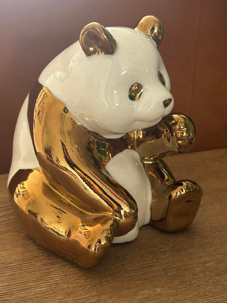 Pandabeer wit met goud mooie, Verzenden, Zo goed als nieuw, Dier