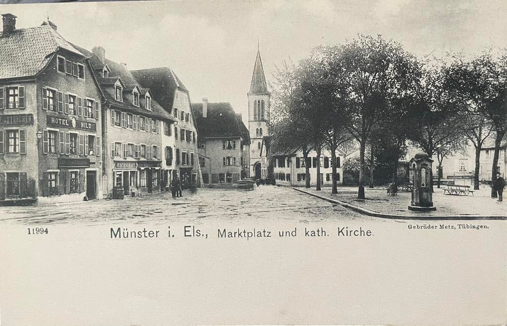 Münster (Hault-Rhin) ongelopen jaren 20, 2 kaarten, Verzenden, 1920 tot 1940, Ongelopen, Frankrijk