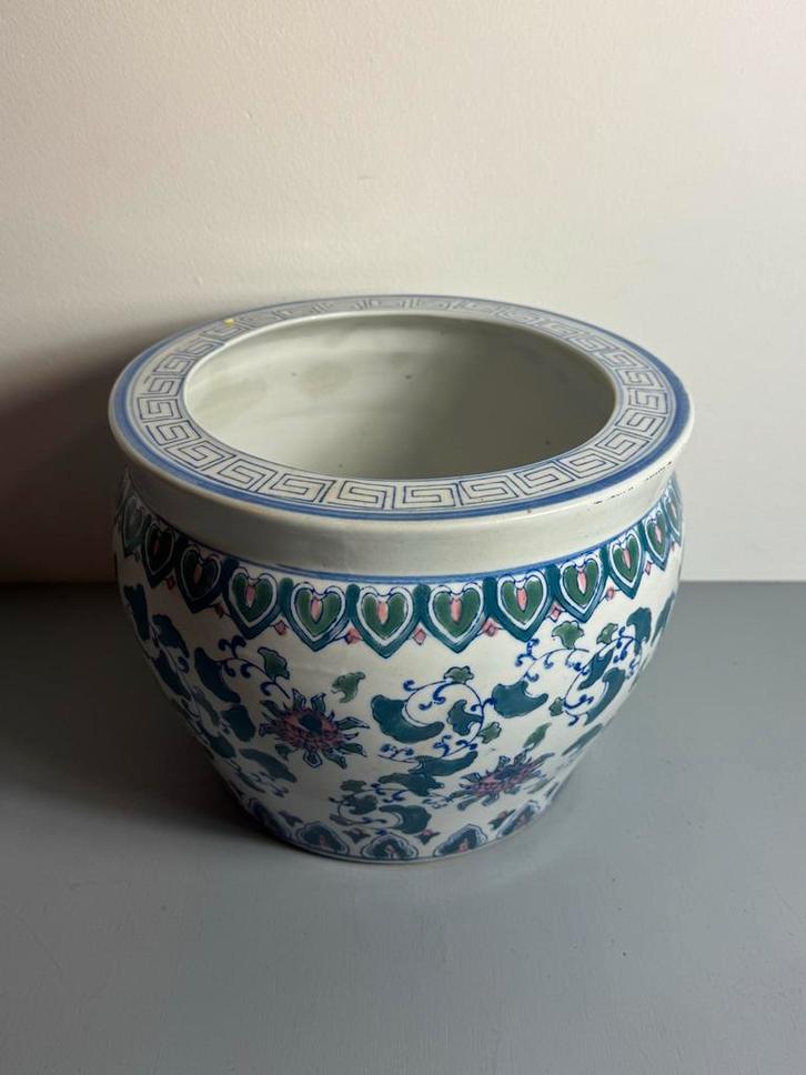 Vintage Chinees bloempot keramiek - Nette staat, Antiek en Kunst, Antiek | Keramiek en Aardewerk, Ophalen of Verzenden