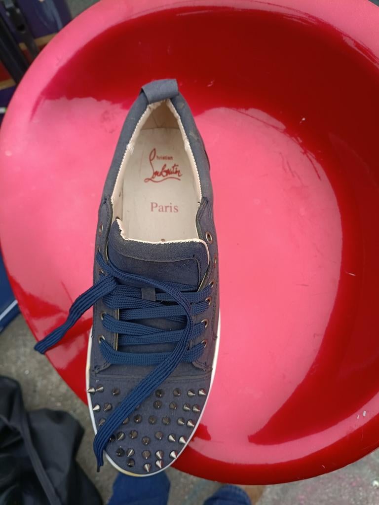 Christian Louboutin Sneakers - Donkerblauw met studs, Blauw, Ophalen of Verzenden, Sneakers of Gympen, Christian Louboutin