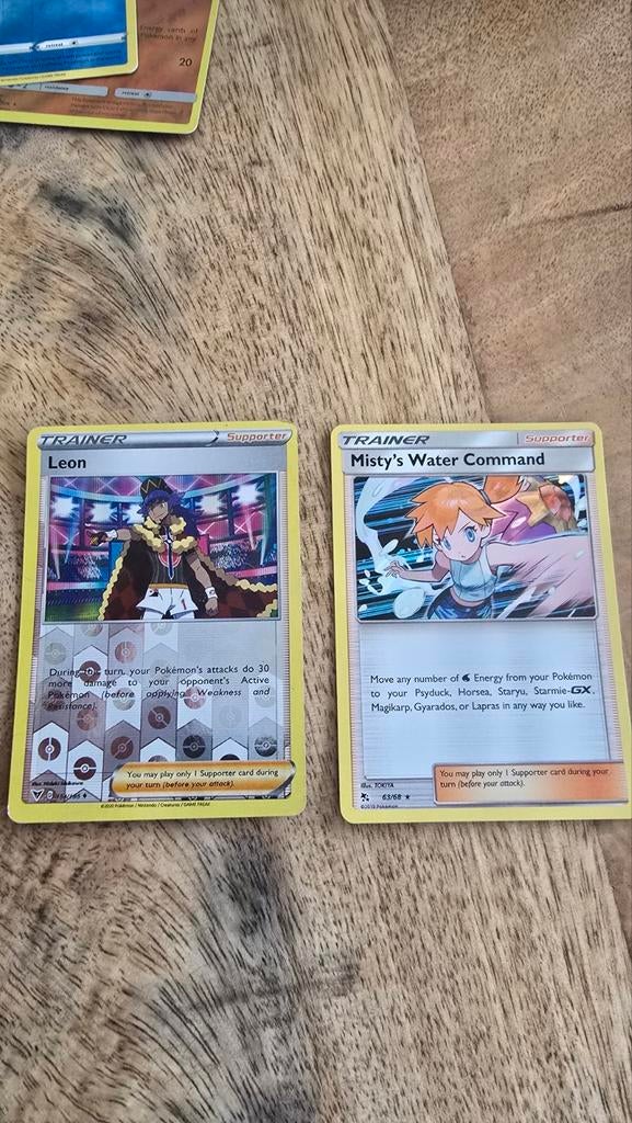 Pokémon TCG: Leon & Misty's Water Command Trainer Kaarten, Ophalen of Verzenden, Zo goed als nieuw, Meerdere kaarten