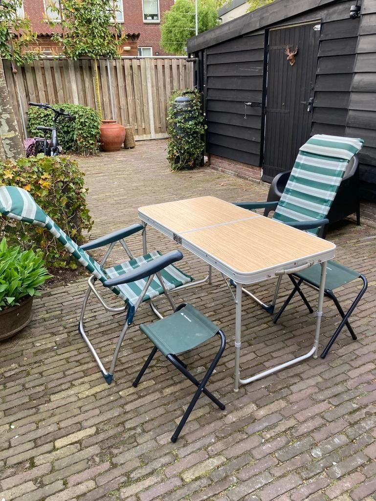 2 Crespo stoelen & quechua campingset, Ophalen, Gebruikt, Campingstoel
