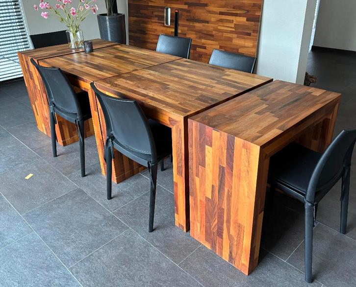 Eetkamer en salon tafels Notenhout, Huis en Inrichting, Tafels | Eettafels, Gebruikt, 50 tot 100 cm, 50 tot 100 cm, Vijf personen of meer