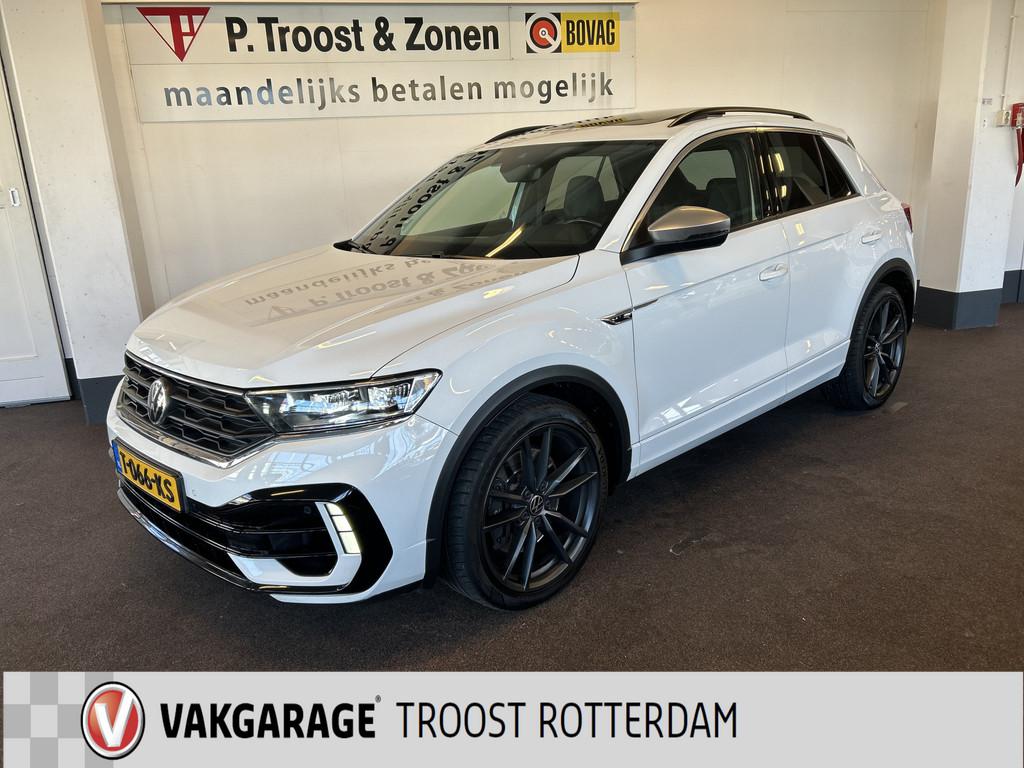 Volkswagen T-Roc 2.0 TSI 4Motion R 300PK | Panoramadak | Dig, Auto's, Gebruikt, 4 cilinders, Leder en Stof, Wit
