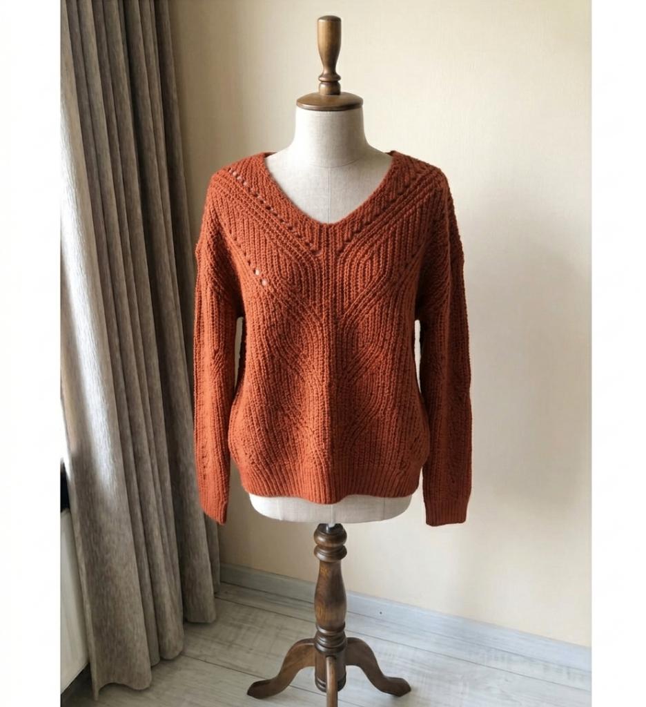 gebreid ajour roestbruin trui *cest beau la vie *maat 36*, Kleding | Dames, Truien en Vesten, Overige kleuren, Cest beau la vie