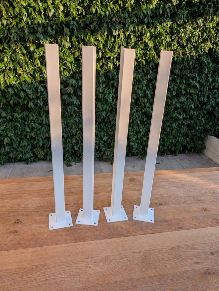 4 wit metalen tafelpoten 72.5cm, Ophalen, Tafelpoot, Minder dan 50 cm, 50 tot 100 cm