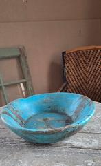 Oude blauwe houten schaal, Ophalen of Verzenden