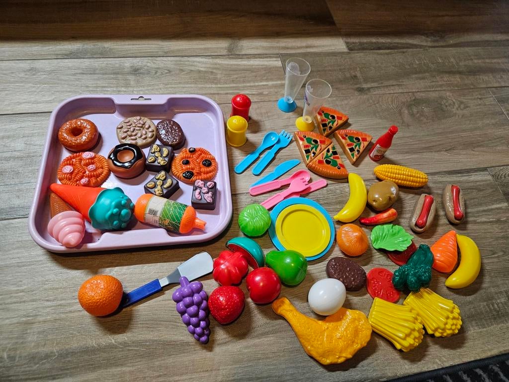 Speelgoedeten / plastic boodschappen / keuken accessoires, Ophalen of Verzenden, Gebruikt, Kunststof, Speelkeuken-accessoire