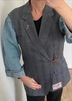 Unieke restyle blazer met jeans mouwen, Maat 38/40 (M), Blauw, Ophalen of Verzenden, Zo goed als nieuw